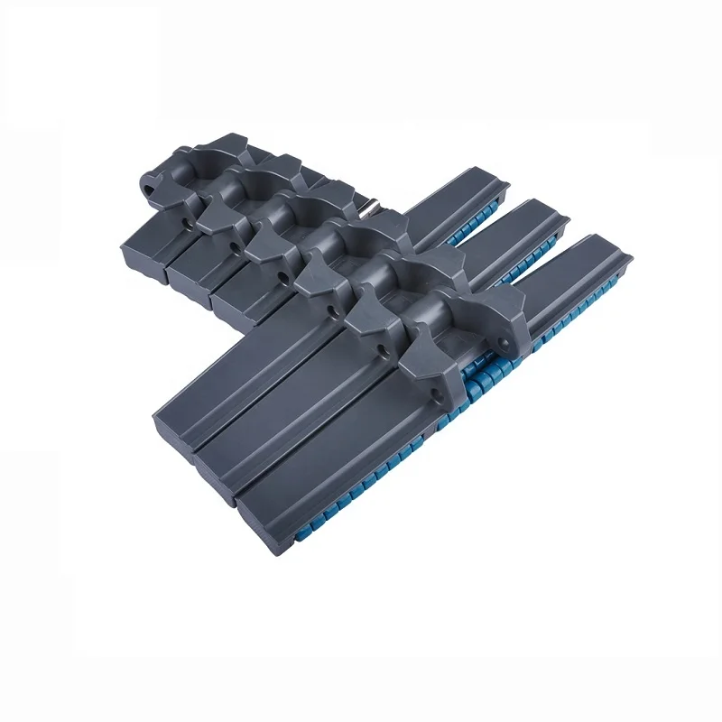 
882TAB series side flexing plastic flat top conveyor chain with low noise accumulation rollers slat top chain 