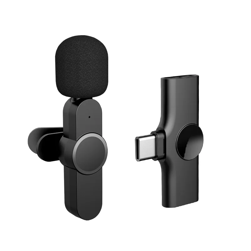 Hot Selling 2021 Latest Professional Mini Wireless Lapel Lavalier Microphone Auto-syncs Recording Mic for Tik Tok Live Stream