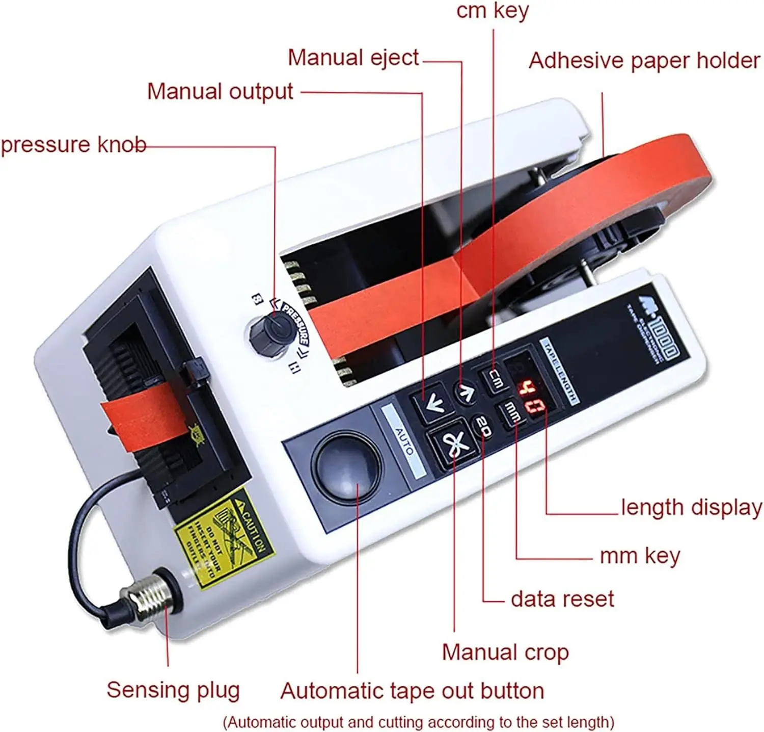 m1000 automatic auto packing tape dispenser machine