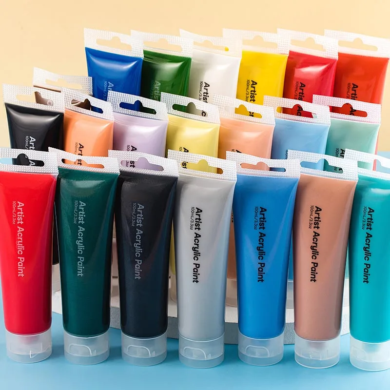 Non Toxic Loose Packaging Assorted Colours 100 ml  Acrylic Paint For Paper For Canvas