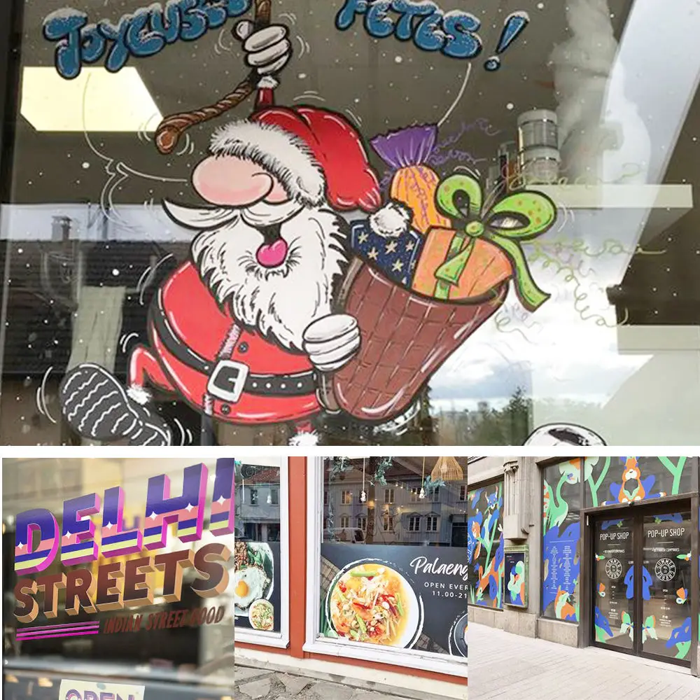 HLY Window Sticker Vinyl Lettering Digital Printing No Glue Static Cling Stickers For Glass Window