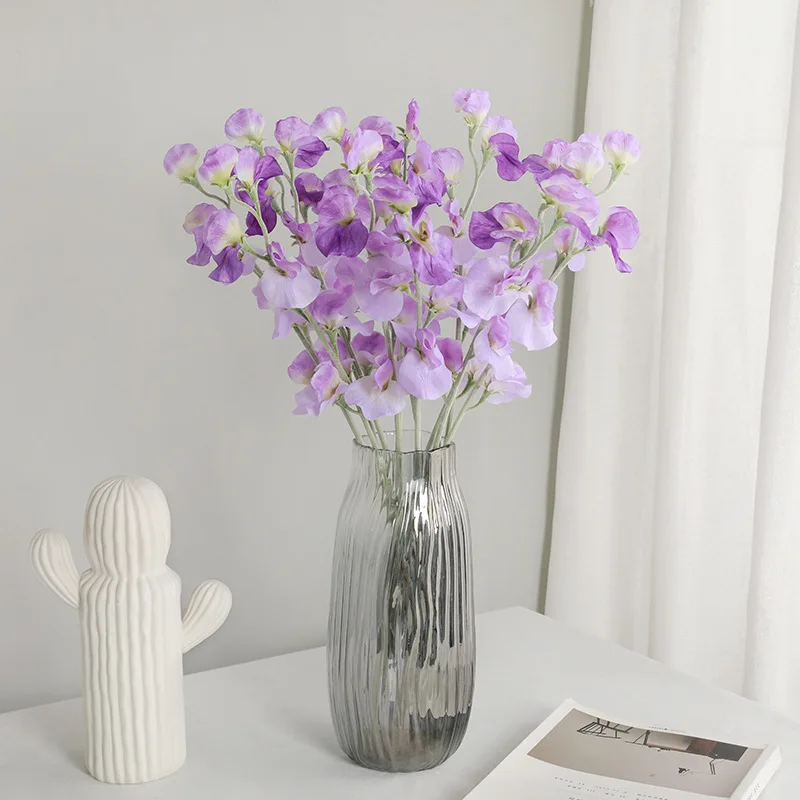 C149 2024 Nordic Style Pea Flower Artificial Flowers Living Room Coffee Table Wedding Decoration Artificial Flower Cieling Decor