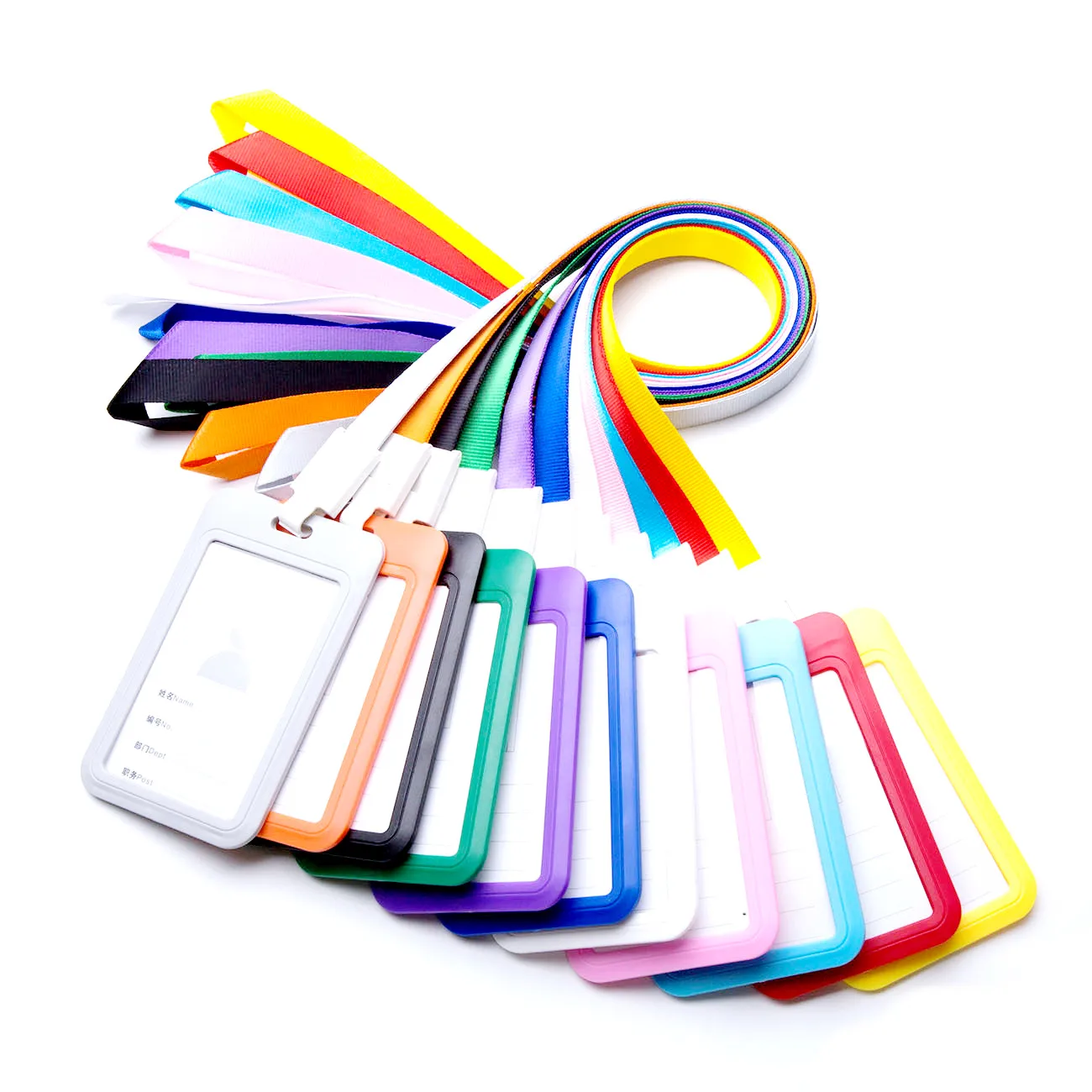 BSBH Free Sample Custom Printed Blank Nylon Neck Strap ID Badge Card Holder With Lanyards
