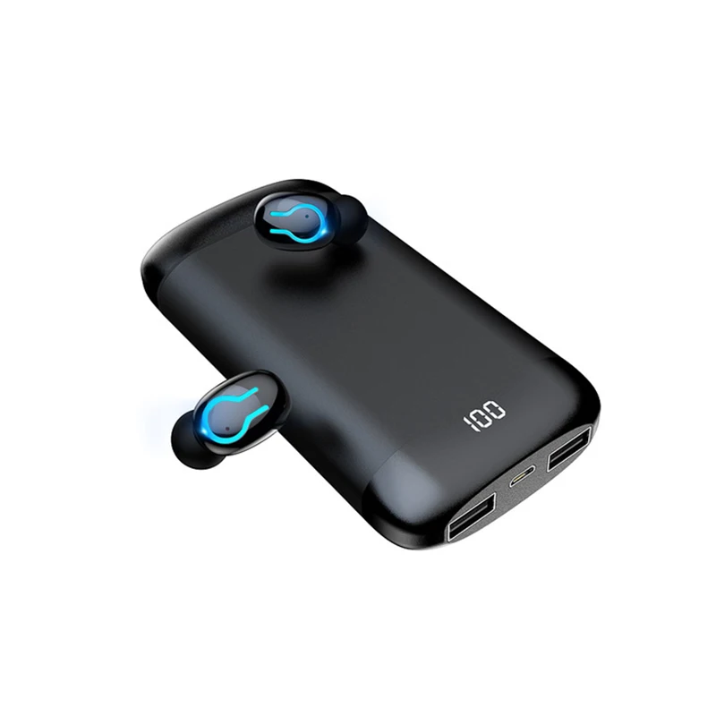 Высококачественные водонепроницаемые V5.0 наушники с шумоподавлением с черным аккумулятором 6000 мАч беспроводные наушники