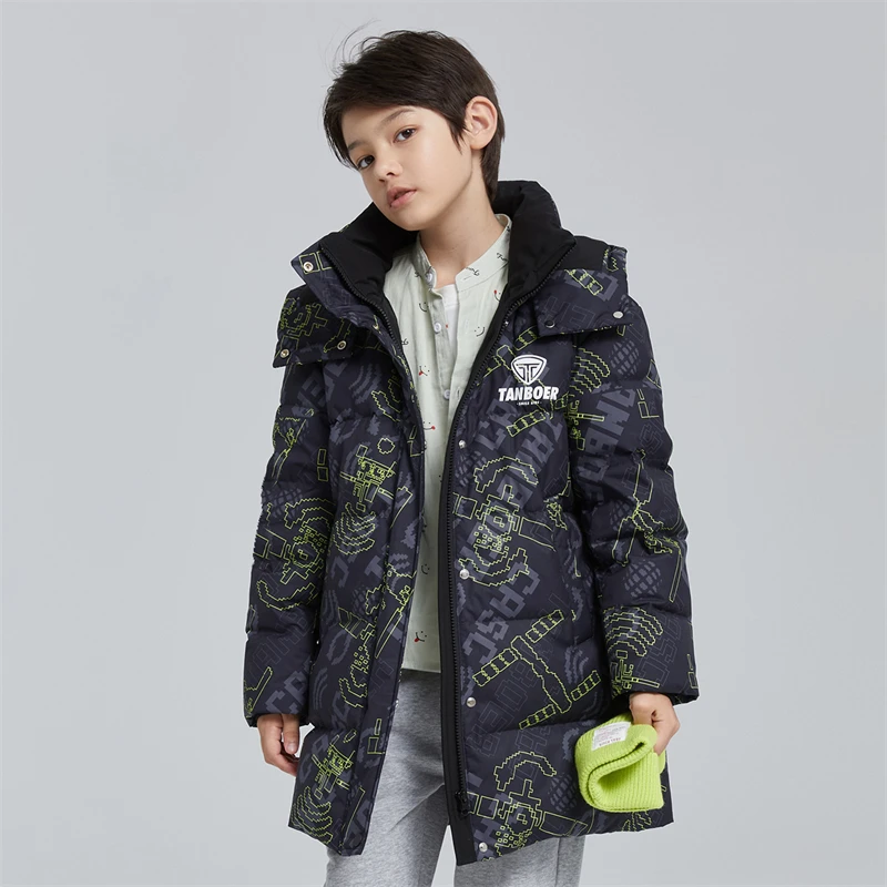 Boys down coat hooded warm children puffer jacket winter kids down jacket
