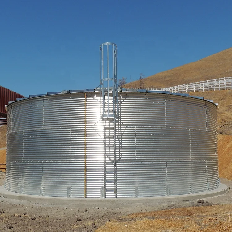 
50000 liters Galvanized Pressed carbon Steel Water Tanks Hot Dip Corrugated Metal Water Tank 