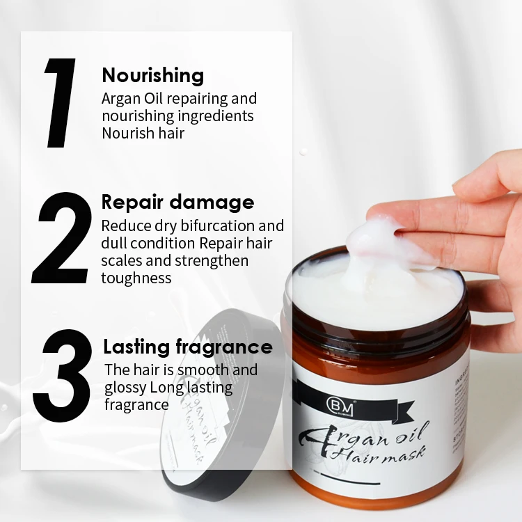 In stock fast delivery natural repair argan oil hair mask customized logo