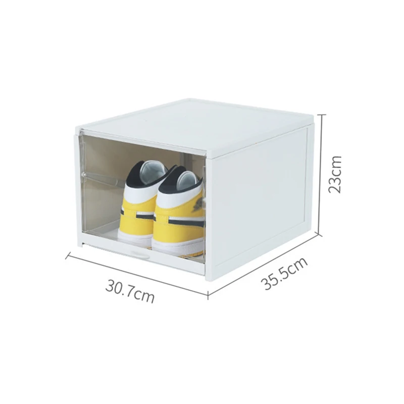 Large size Clear Stackable Shoe Organizer Bins Sneakers Holder Container Front pull Opening Drawer Shoe Storage Boxes