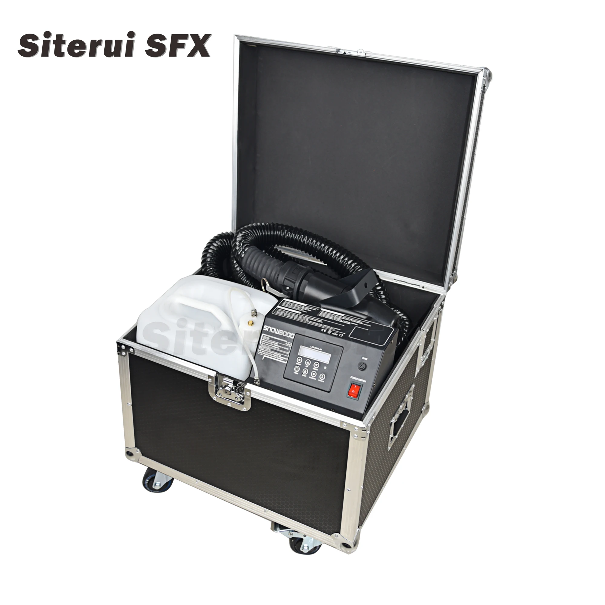 Siterui SFX new large 1800w mute snow machine snowflake maker with flight case dmx lcd remote control  party Christmas wedding