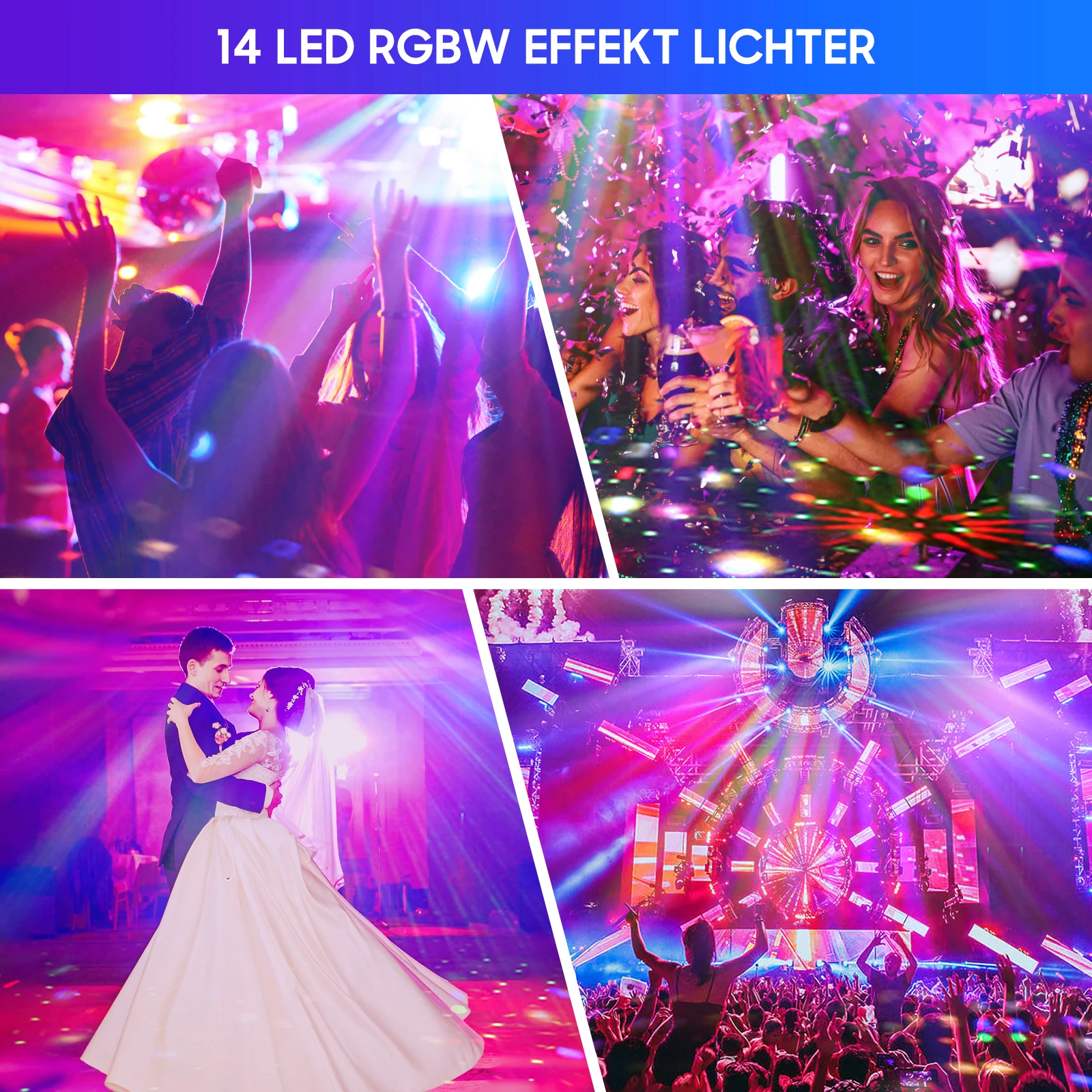 Double-Headed Induction Sword Laser Strobe Lighting 14Pcs Rgbw Effect Lights For Dj Shows Concert Parties Bars Ktv Stage Lights