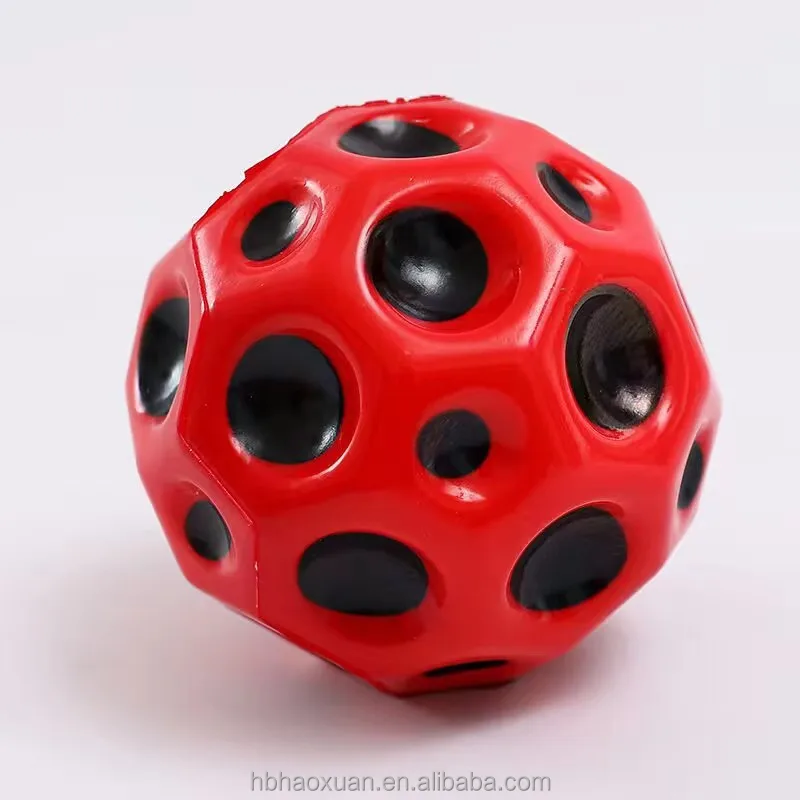 2023 Kids Adults Toys Jump Ball Soft Pu Foam Anti-stress Moon Shape Porous Bouncy Space Balls High Bouncing Moon Stress Ball
