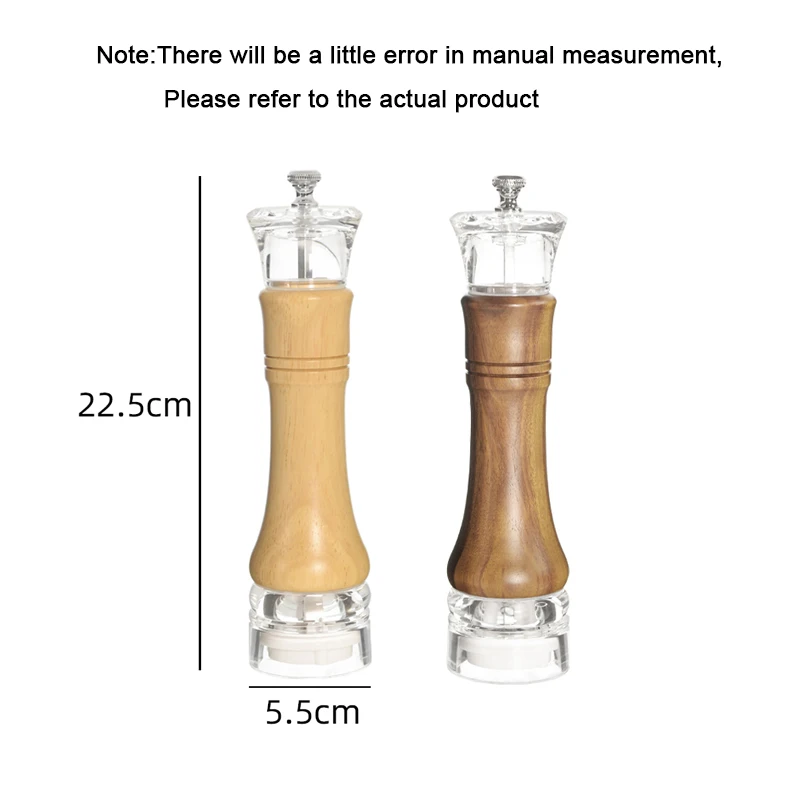 Factory Price Adjustable Coarseness Wooden Salt and Pepper Grinder Manual Wood pepper Mill Set