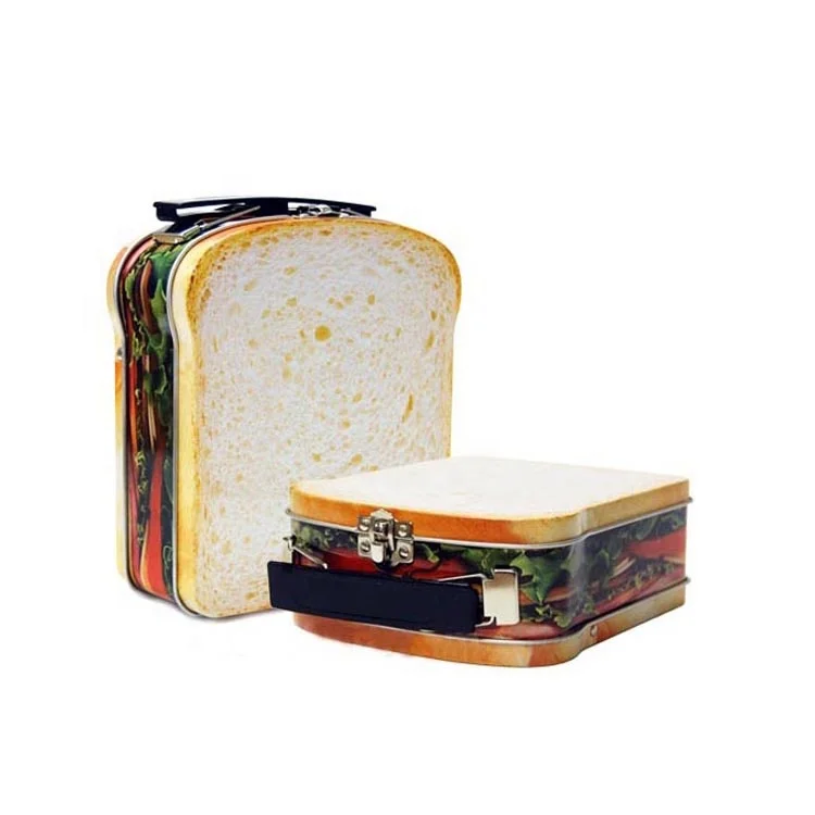 Sandwich shape tin lunch box