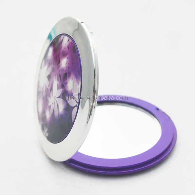 Multi Color Mini Double Side Portable Collapsible Student Folding Vanity Mirror Beauty Travel Wallets Mirror For Promotional