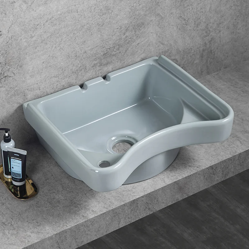 Barber shop equipments backwash shampoo bowl ceramic wash hair basin for beauty salon