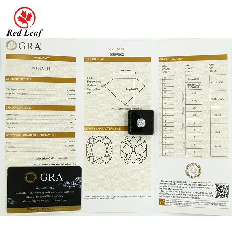 Redleaf Moissanite Wholesale Carat Price Synthetic Diamond Stone DEF VVS 2*3mm to 15*20mm Loose Iced Cut Cushion Moissanite