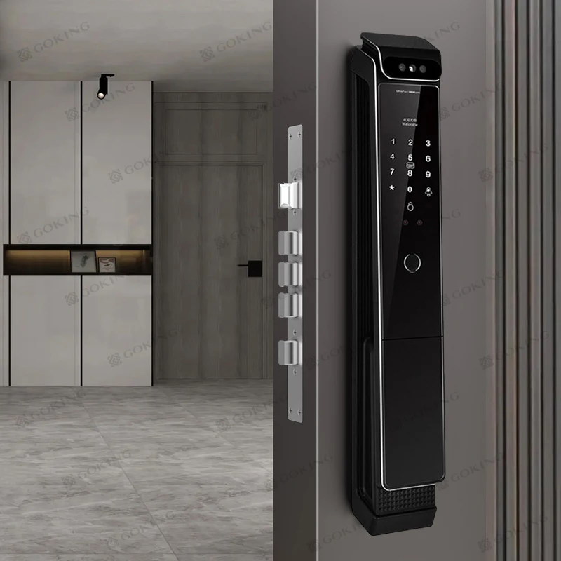 Goking Digital Lock Camera Video Call Fingerprint Cat Eye Wifi Phone Intercom Key Security Home Electronic Smart Door Lock Gate