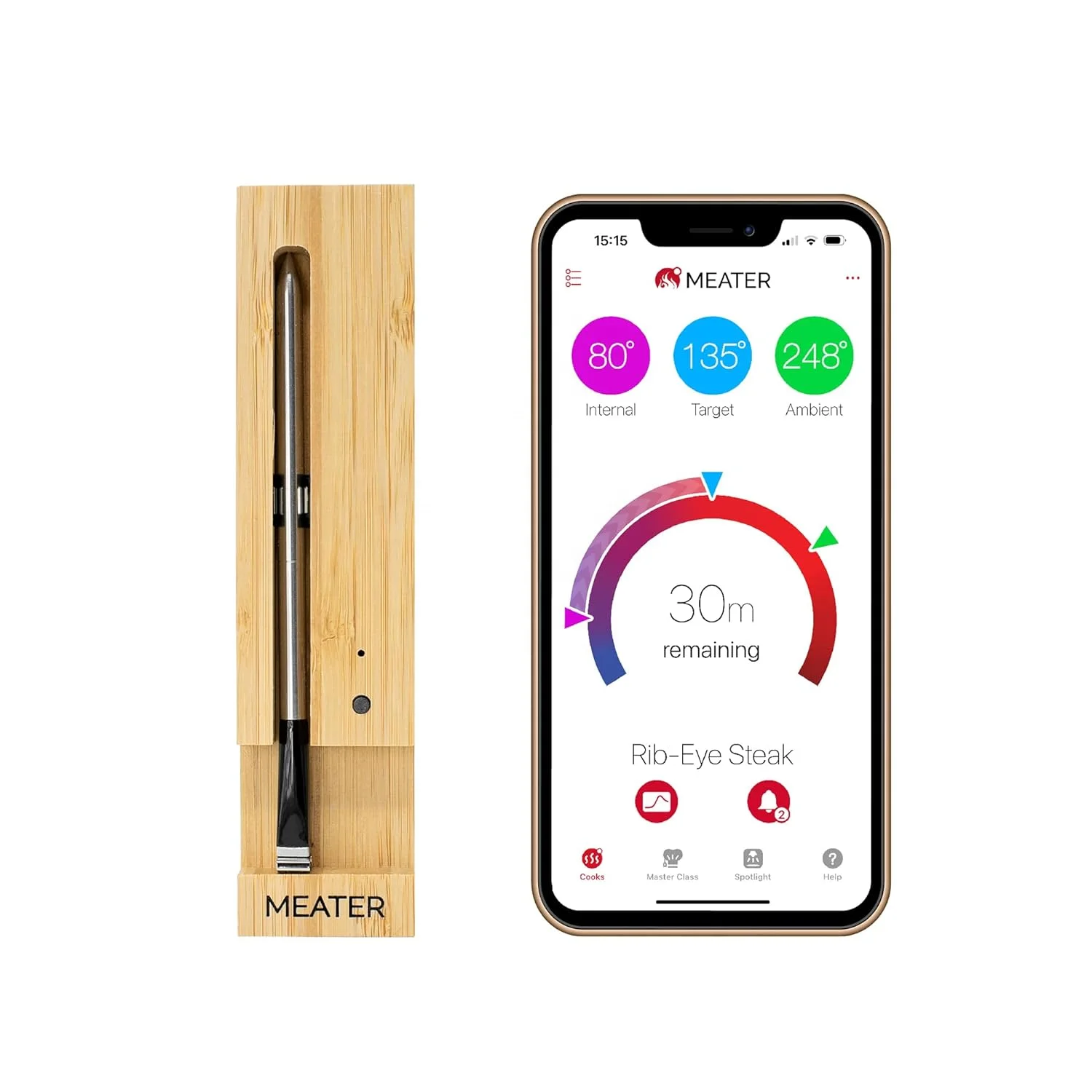BBQ wireless barbecue meat thermometer APP connected Bluetooth countable thermometer waterproof household kitchen thermometer