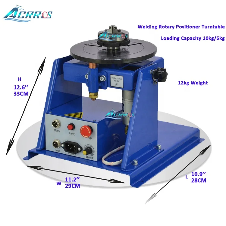 3 Jaw Chuck 65mm Pipe Rotation Welding Table Small 10Kg Welding Positioner for Sale