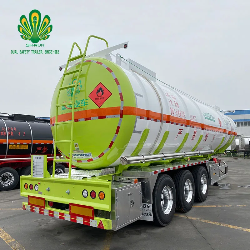 Carbon steel 40kl fuel tanker semi trailer for gasoline diesel HFO transportation and
