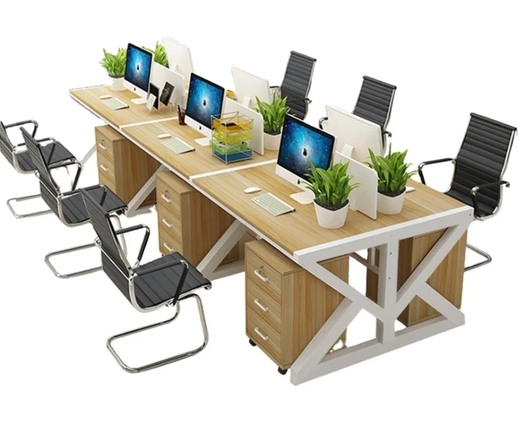 8 feet 2.4 meters black and white iron metal X frame 4 conference room office computer desk desk workstation