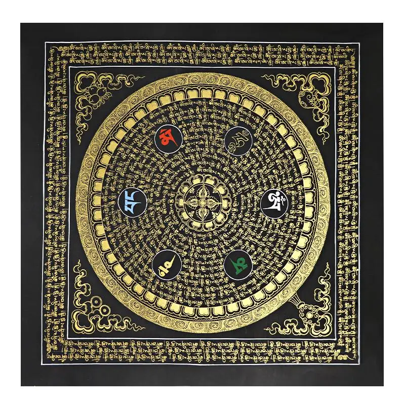Оптовая продажа тибетский Будда полностью ручная роспись Thangka 55*55