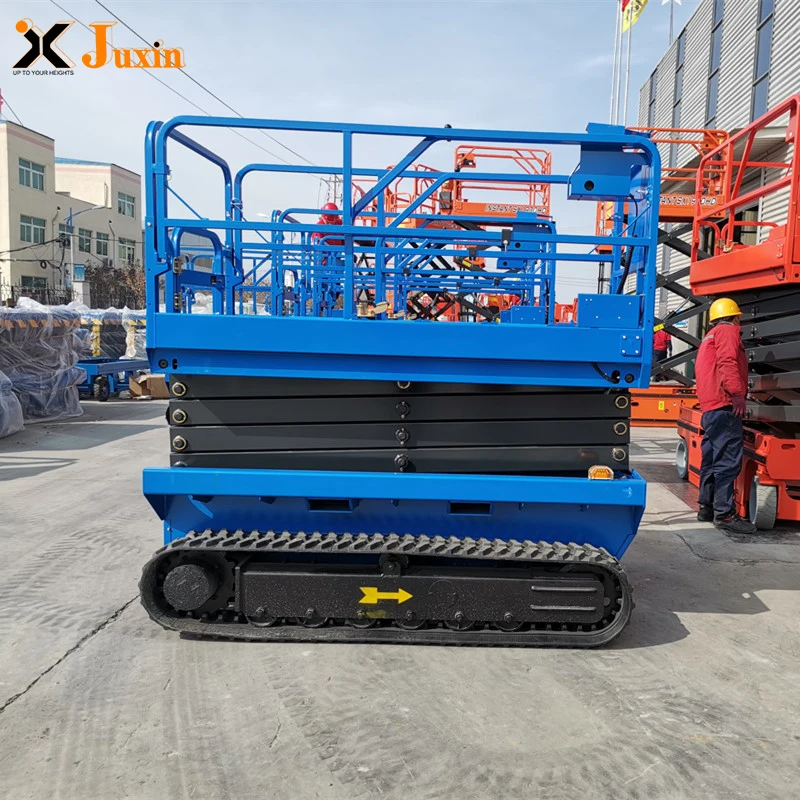 10m 12m working height Tracked crawler scissor lift manlifts for air job with jacks