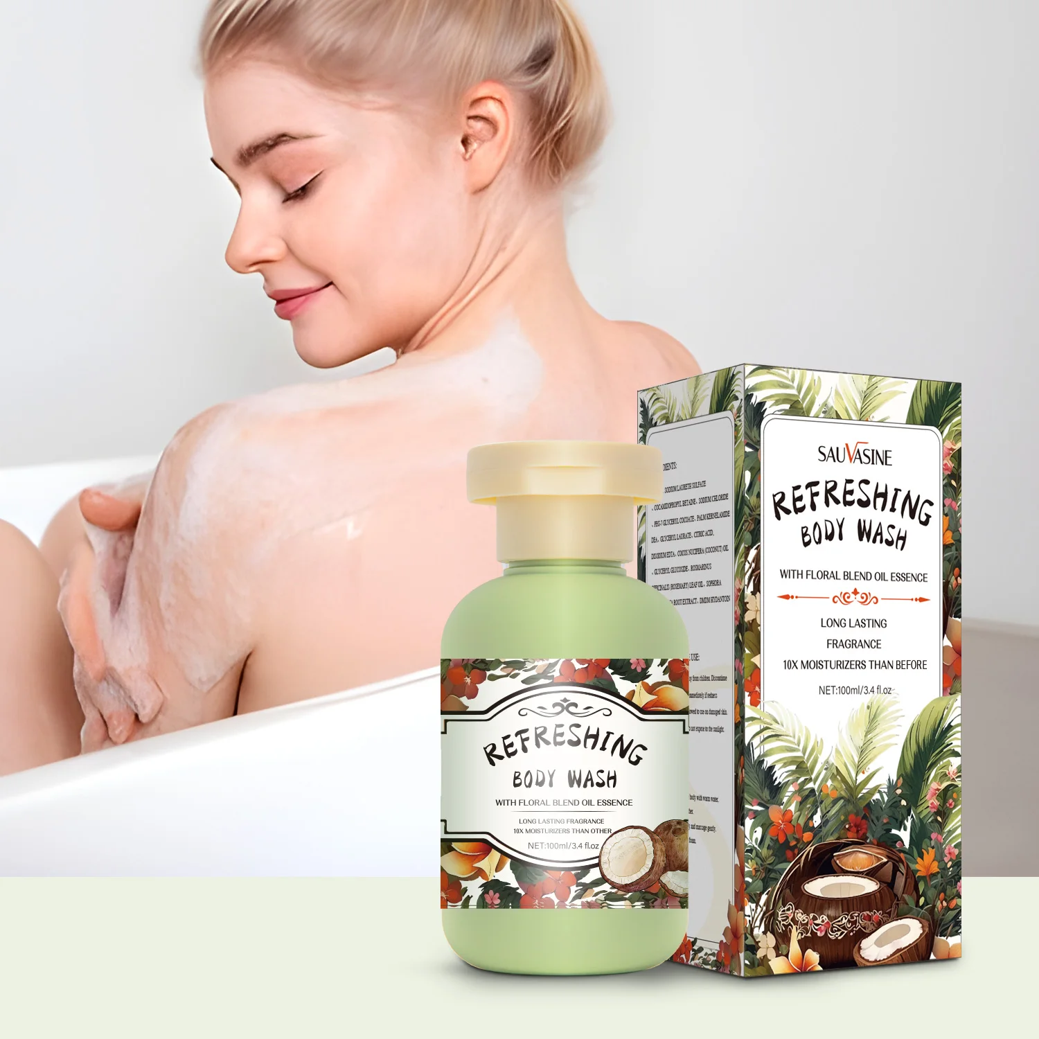 Lanthome Wholesale Bulk Shea Butter Exfoliating Skin Care Natural Sugar Organic Private Label Baby Shampoo Body Wash