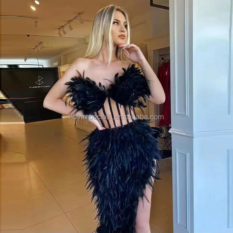 Novance Mono De Mujer 2021 Smock Dress Girl Celebrity Fashionable Party Runway Elegant Evening Dress Black Sexy Fat Women Dress