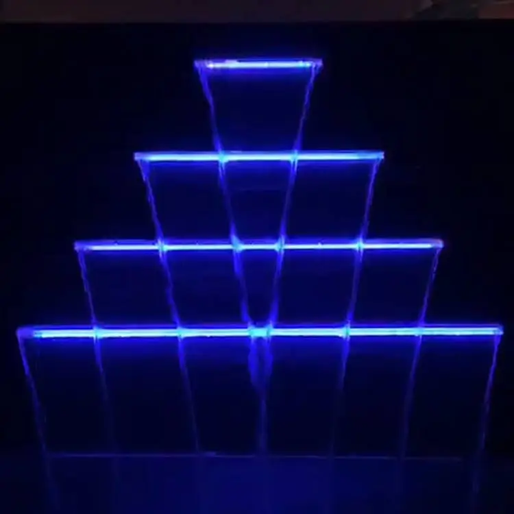 Free Samples Acrylic Led Colorful Pool Cascade Waterfall Blade Spillway Wall Water Descent With Remote Control