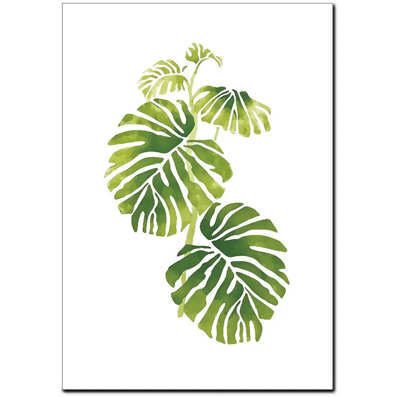 Modern Pastoral Simple Tropical Green Plant Leaf Wall Art Decoration Canvas Painting