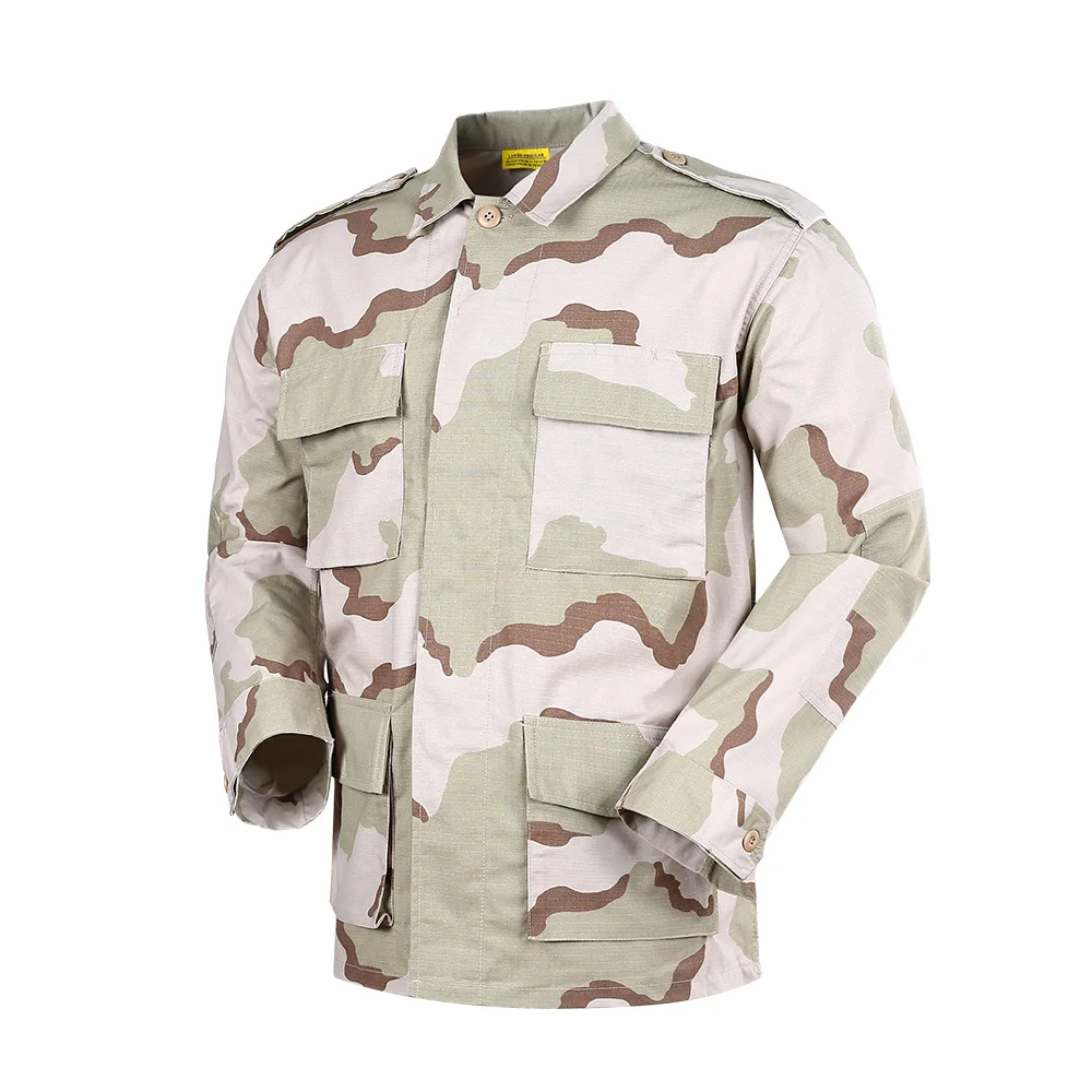
Hot Sale BDU Uniform Three Sand Camouflage Flame-Retardant Angola Military Uniform 