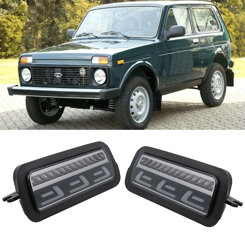 LED Driving light for car,Niva lada 4x4 Daytime Running light Yellow LED brake light White Turn light,auto lighting system