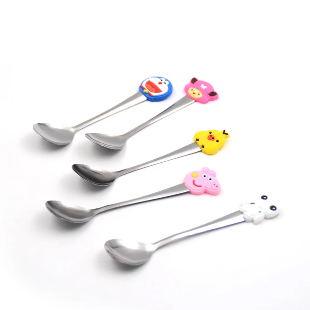 Милый силиконовый декоративный наконечник в виде животного детская ложка детские столовые