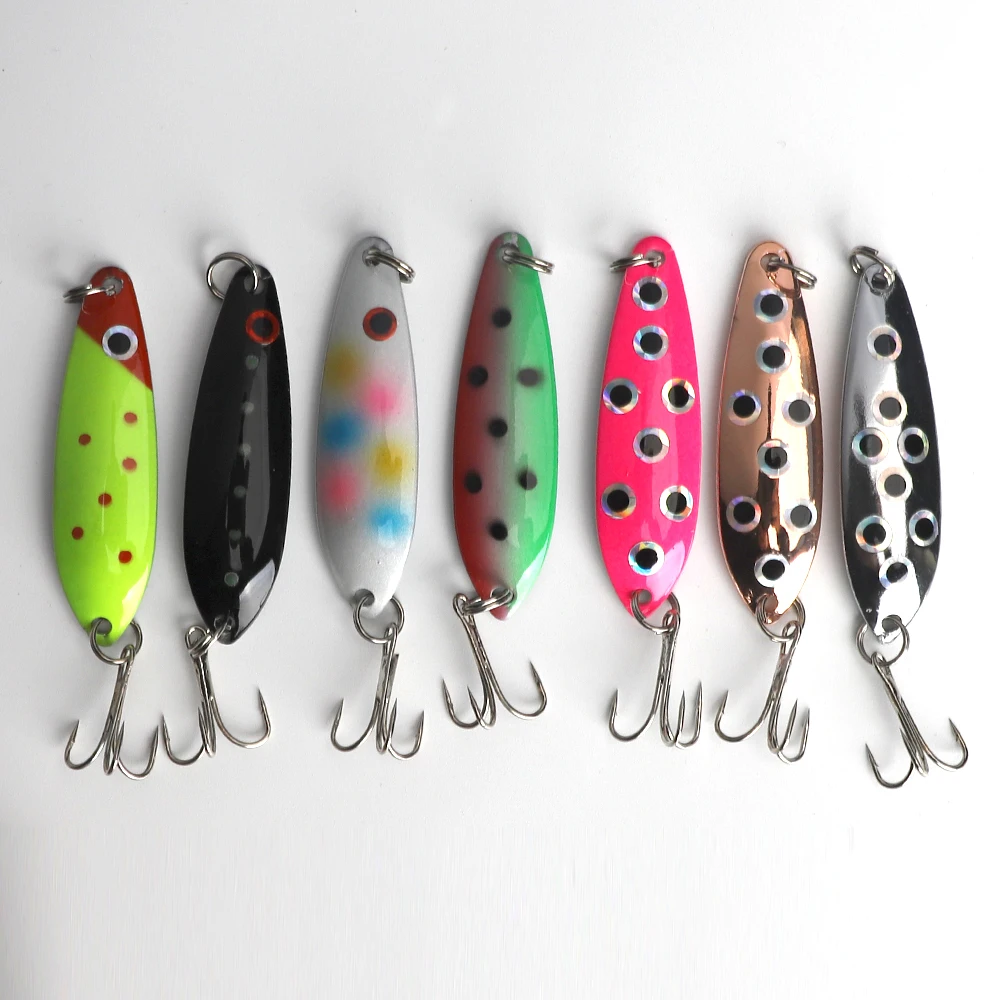 SUPERIORFISHING New Lures Metal Fish Spoon Lure Metal Hard Spoon Wobbler Jigging Lead Fishing Lure With Hook