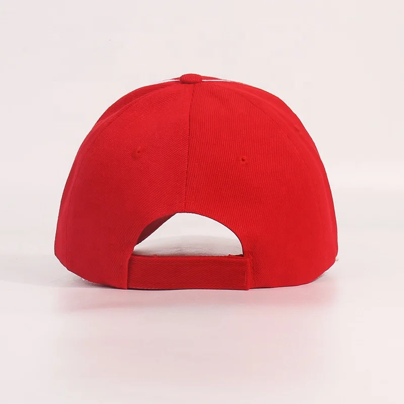 Custom Logo Sports Red DC Adjustable Hats 58CM 3D Embroidery Unisex Colored Baseball Caps Topee For Sale