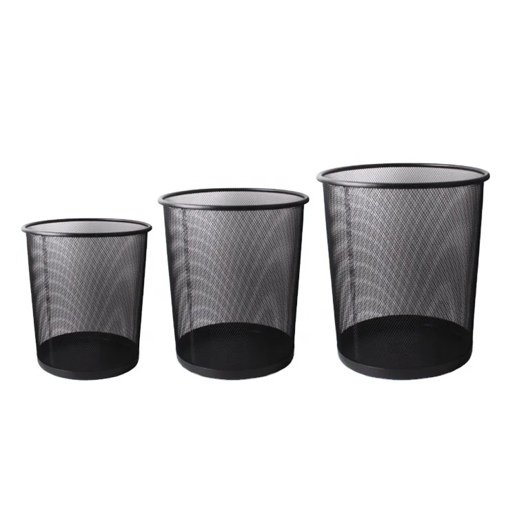 STASUN Round Wire Mesh Trash Can Metal Paper Waste Bin office school home use