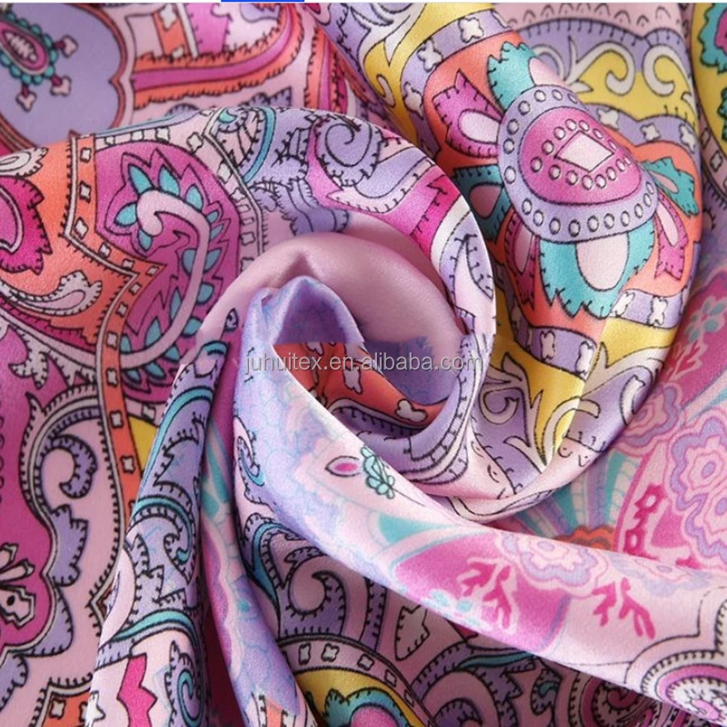 Новый дизайн китайский поставщик индивидуальная цифровая печать шармёз 100% шелковая ткань с
