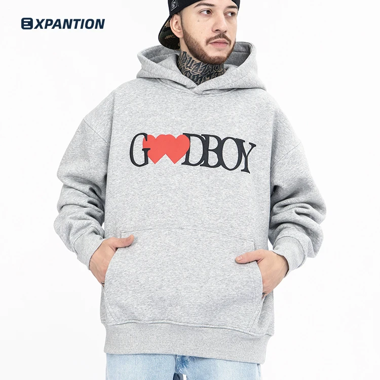 EXP high quality long sleeve cut and sew hoody supplier winter Korean fashionable hip pop OEM custom printed graphic hoodie