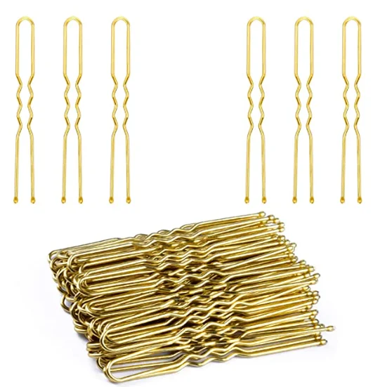 Wholesale 4 Color 50pcs black U will not clip the hair Crimped Design with Ball Tips U Shaped Bun Hair Pins for Women Girls