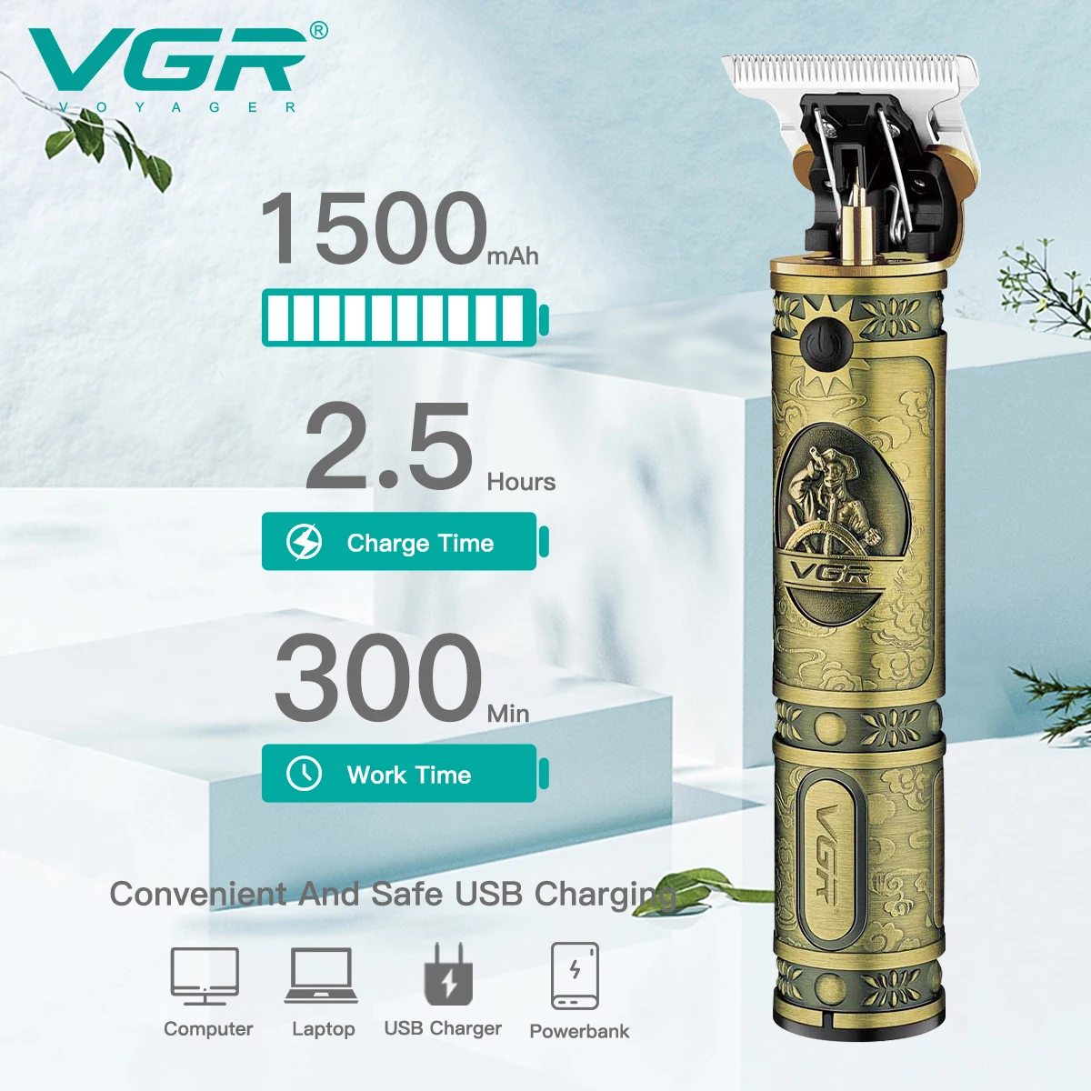 Вгр V-085 T-blade машинка для стрижки бороды и усов; Волос машина резки металла профессиональная волос Машинки электрический