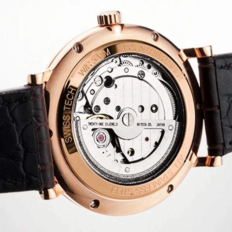 Latest stainless steel case calendar small second hand Miyota movement leisure men mechanical wristwatch