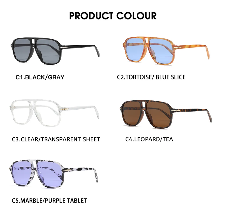 HW 6648 Vintage double bridge Retro High quality custom Women Men oversized Sunglasses Fashion Sun Glasses Shades 2022