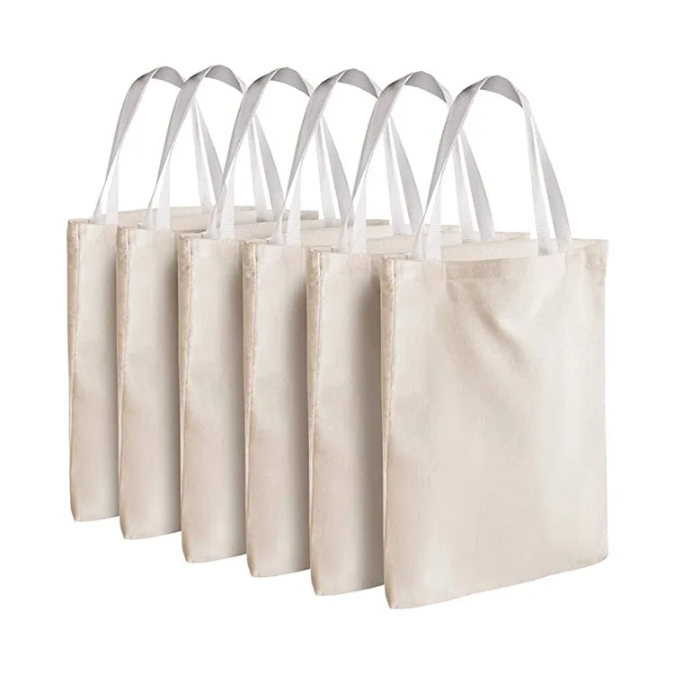 
Large Capacity Cloth Reusable Shopping Tote Canvas Fabric Cheap Promotional Cotton Bag 