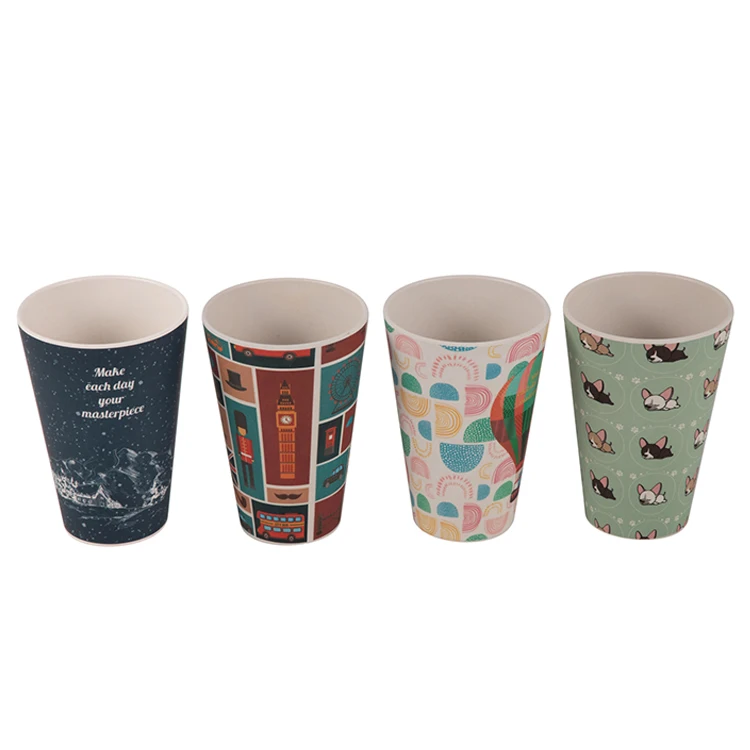 Custom Natural BPA Free ECO Biodegradable Reusable Custom Travel Bamboo Fiber Coffee Mug Cup