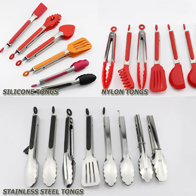 Grill Extra Long Handle 9 12 Inch Bbq 2 Function Kitchen Scissor Stainless Steel Barbecue Food Tongs Of Rotating