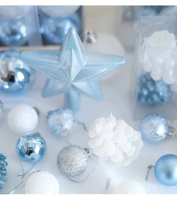 Factory Wholesale Christmas Festival Decorations Aqua Blue Christmas Ball Pendant Pine Cone Christmas Tree Ornament Hanging