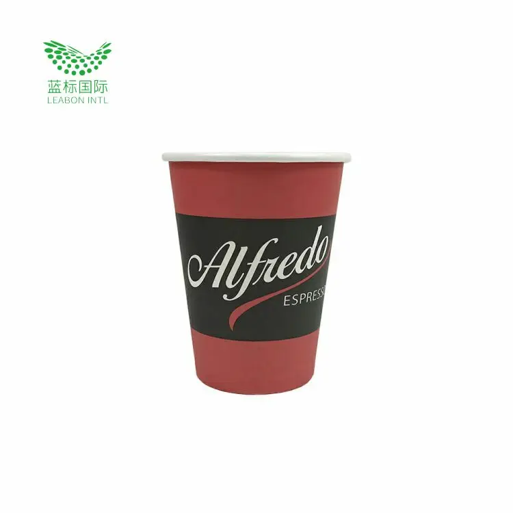 8oz Custom Logo Printed Single Wall Paper Coffee Cup Disposable Colorful to Celebrate Birthday Craft Paper with Flat Lid Accept