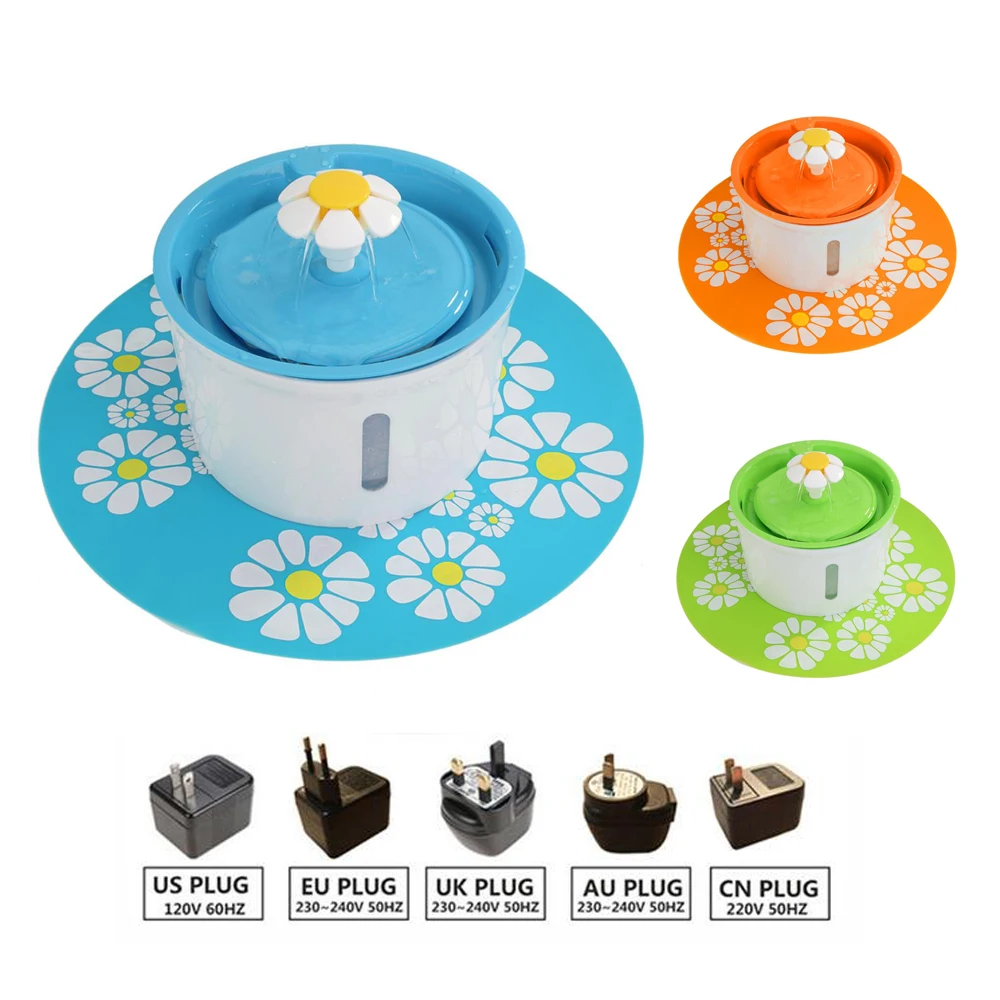 
Automatic Electric 1.6L Little Flower Cat Drinking Fountain Dispenser Pet Water Cat Fountain with Silicon Mat 