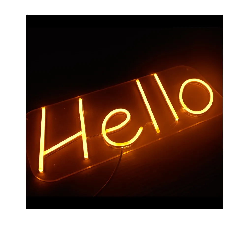  Hello Neon Signs LED Light Sign Custom Company Logo Store Decoration